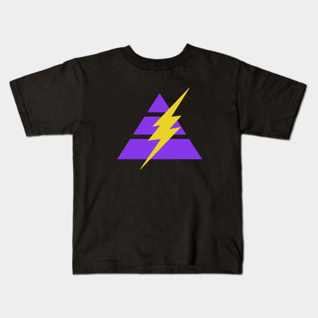 Pyramid Triangle Lightning Bolt - Purple Kids T-Shirt by SpaceAlienTees